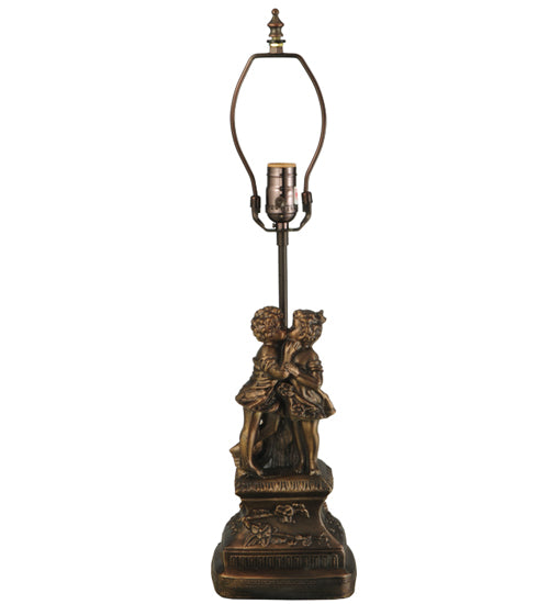 Meyda Tiffany Lighting 11858 Kissing Kids One Light Table Base Utility Light Bronze / Dark