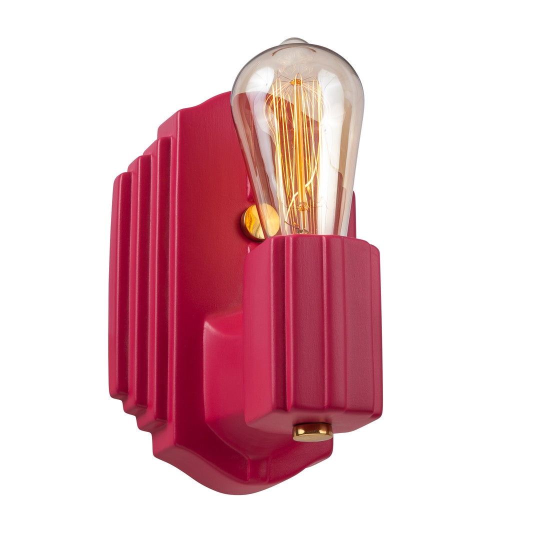 Justice Designs American Classics CER-7041-CRSE-BRSS Wall Light - Cerise