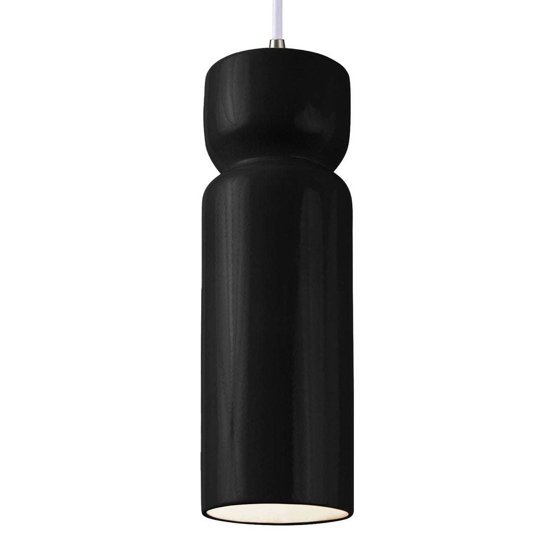 Justice Designs Radiance Collection CER-6510-BLK-NCKL-WTCD Pendant Light - Gloss Black