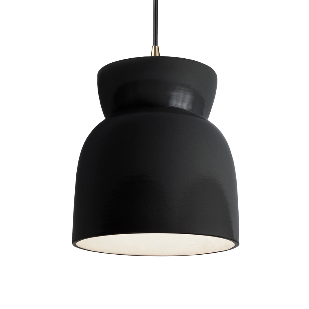 Justice Designs Radiance Collection CER-6515-BLK-ABRS-BKCD Pendant Light - Gloss Black