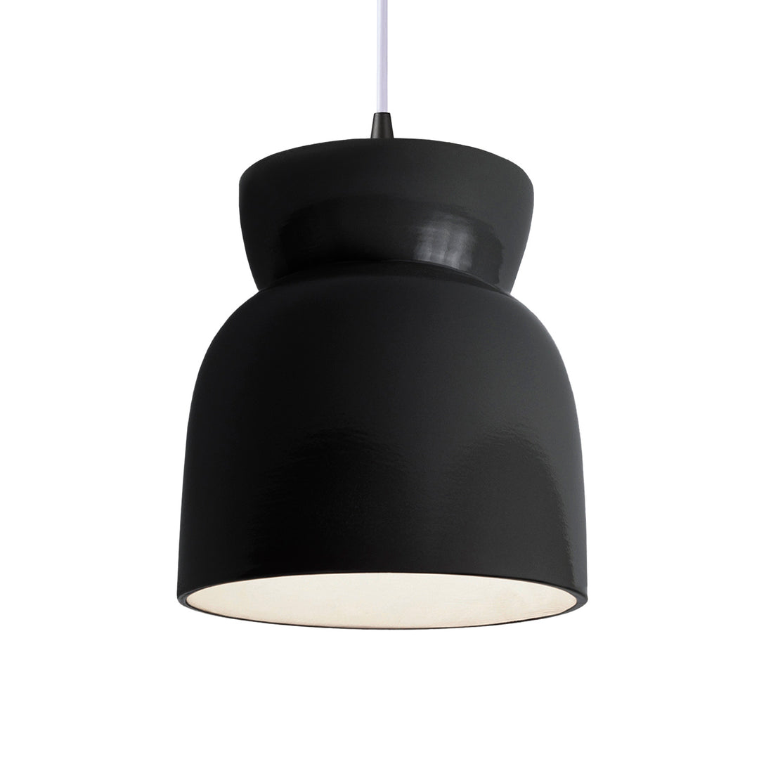 Justice Designs Radiance Collection CER-6515-BLK-MBLK-WTCD Pendant Light - Gloss Black