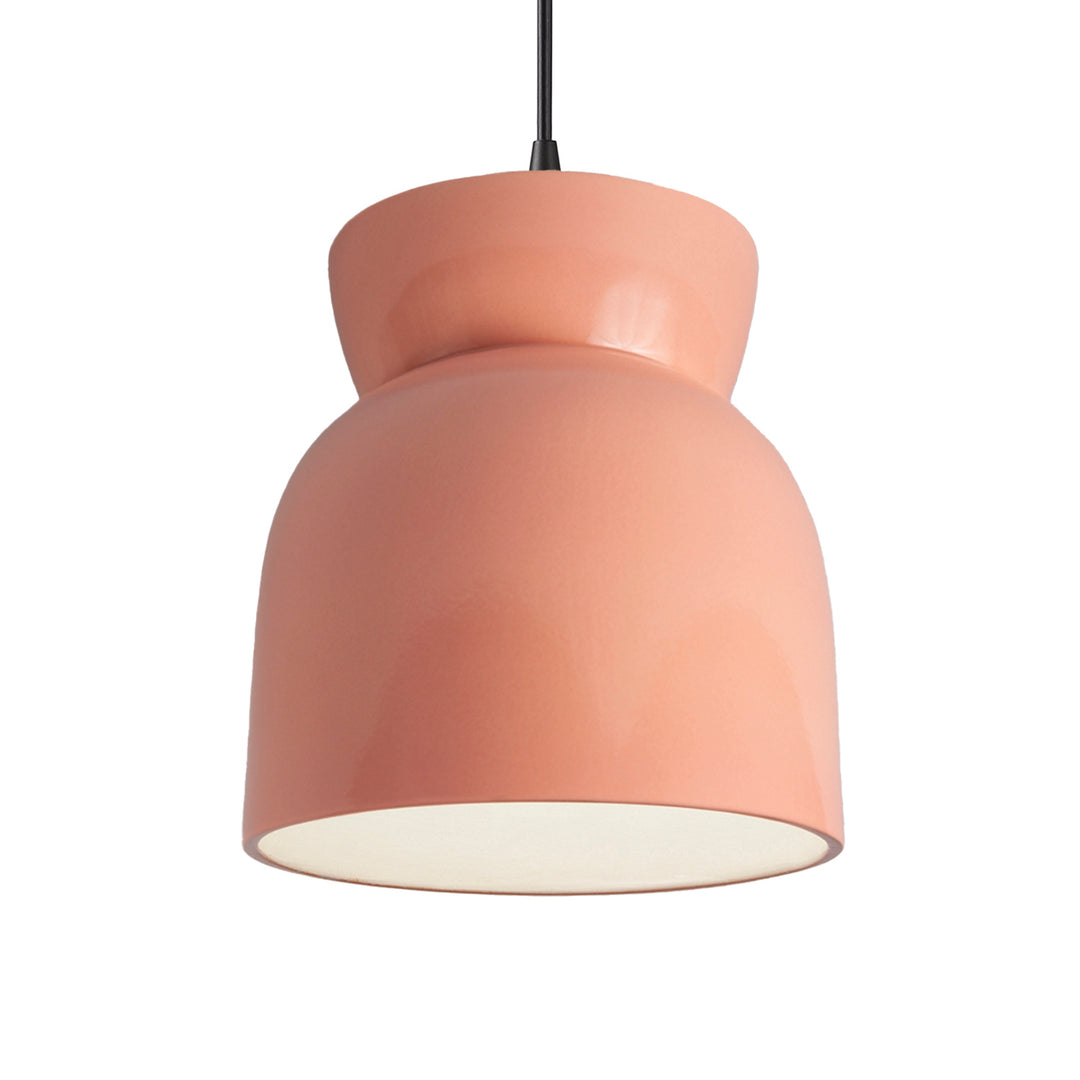 Justice Designs Radiance Collection CER-6515-BSH-MBLK-BKCD Pendant Light - Gloss Blush