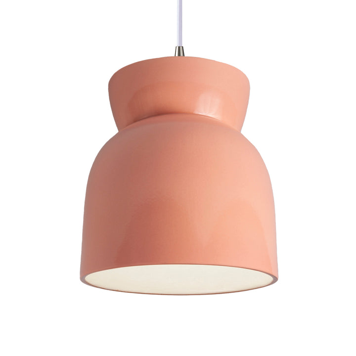 Justice Designs Radiance Collection CER-6515-BSH-NCKL-WTCD Pendant Light - Gloss Blush
