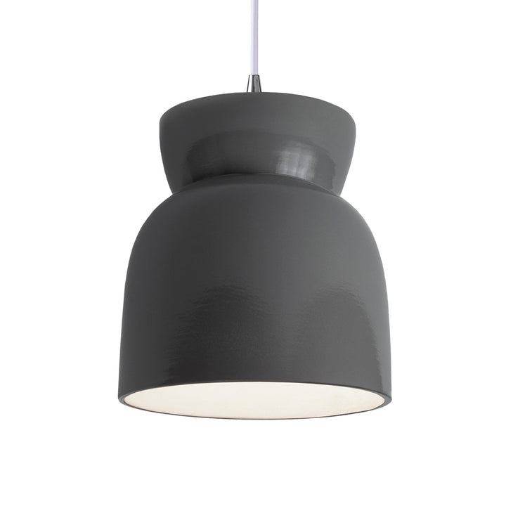 Justice Designs Radiance Collection CER-6515-GRY-CROM-WTCD Pendant Light - Gloss Grey