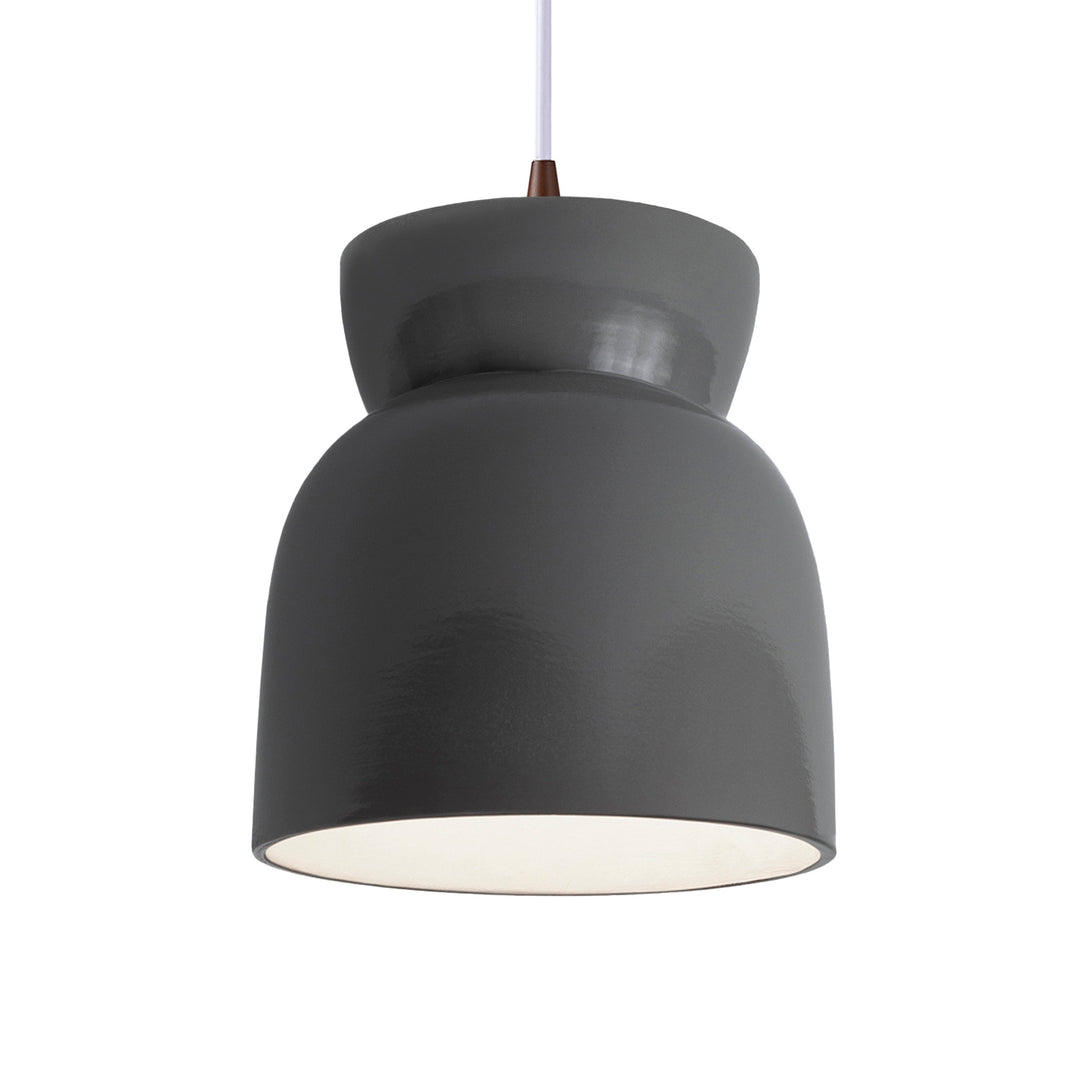 Justice Designs Radiance Collection CER-6515-GRY-DBRZ-WTCD Pendant Light - Gloss Grey