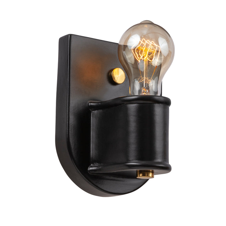 Justice Designs American Classics CER-7031-CRB-BRSS Wall Light - Carbon - Matte Black