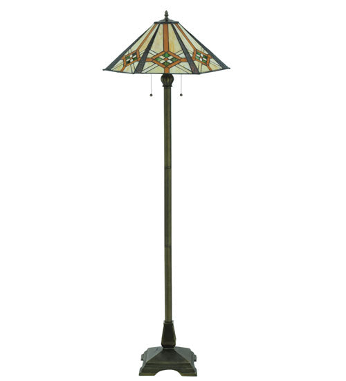 Meyda Tiffany Lighting 118694 Crosshairs Mission Two Light Floor Lamp Lamp Bronze / Dark