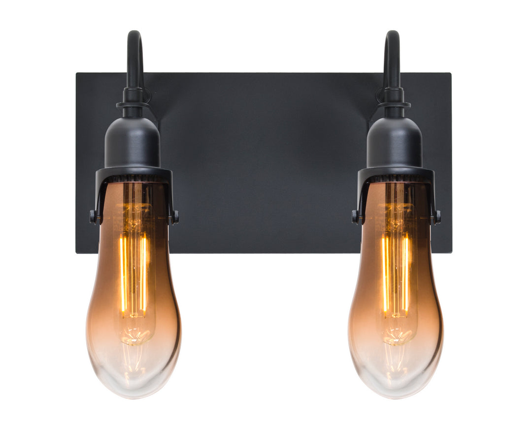 Besa Wish 2WG-WISHAM-EDIL-BK Bath Vanity Light 13 in. wide - Black