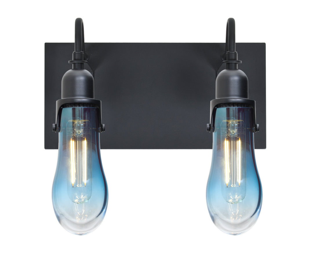 Besa Wish 2WG-WISHBL-EDIL-BK Bath Vanity Light 13 in. wide - Black