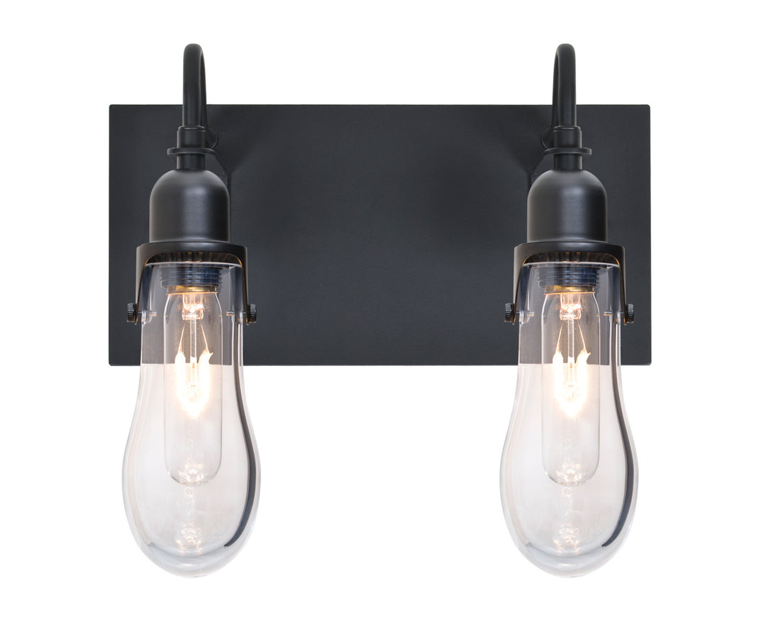 Besa Wish 2WG-WISHCL-BK Bath Vanity Light 13 in. wide - Black