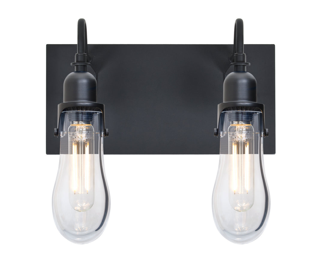 Besa Wish 2WG-WISHCL-EDIL-BK Bath Vanity Light 13 in. wide - Black