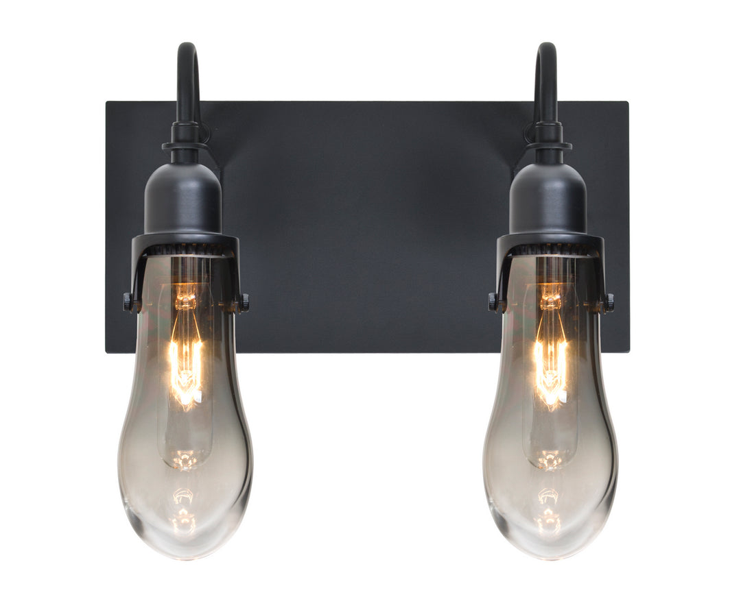 Besa Wish 2WG-WISHSM-BK Bath Vanity Light 13 in. wide - Black
