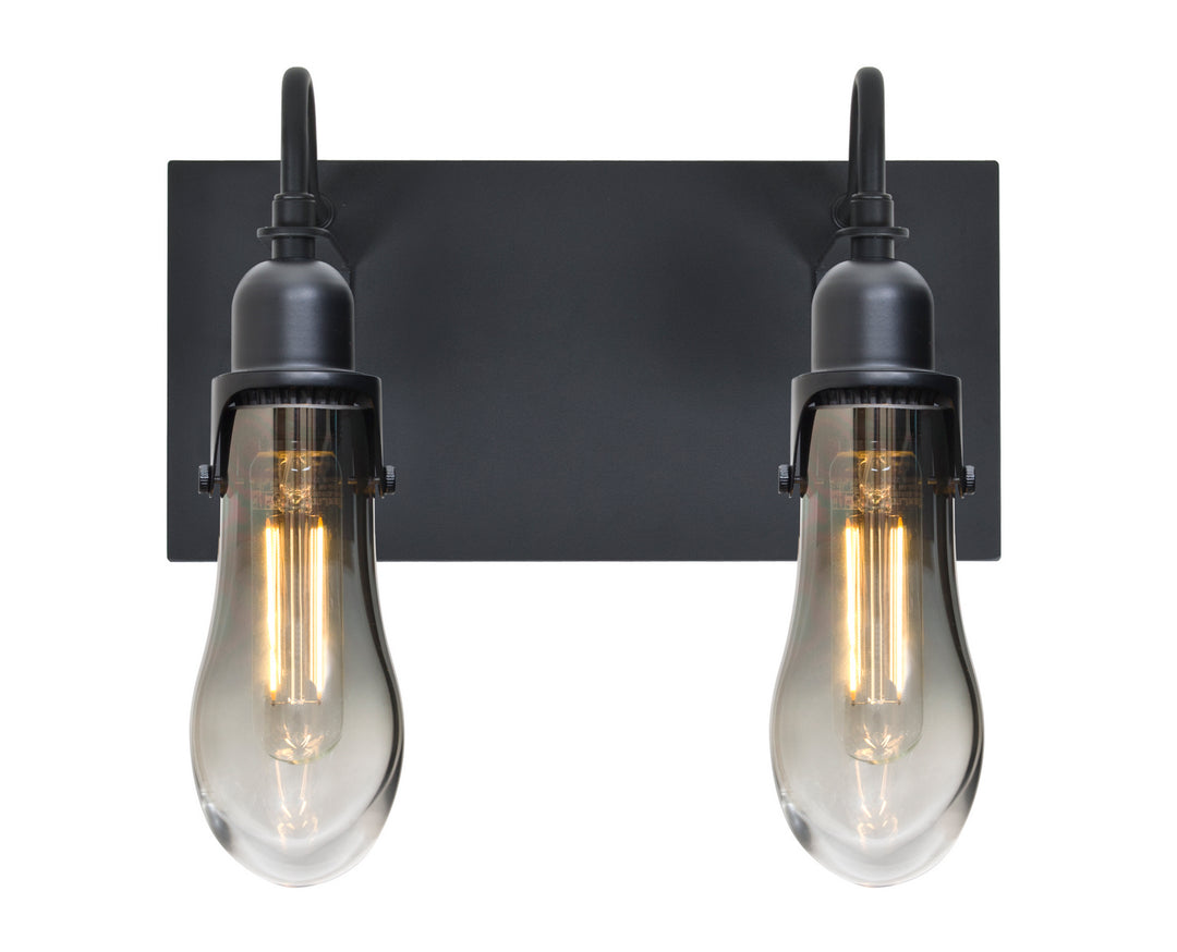 Besa Wish 2WG-WISHSM-EDIL-BK Bath Vanity Light 13 in. wide - Black