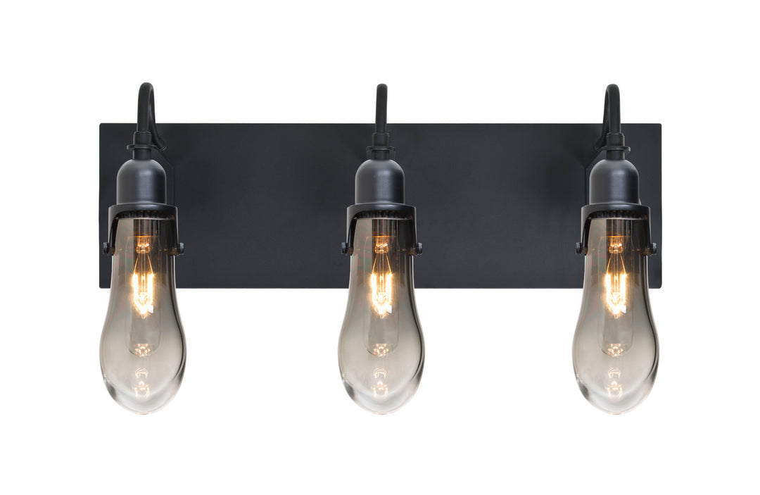 Besa Wish 3WG-WISHSM-BK Bath Vanity Light 20 in. wide - Black