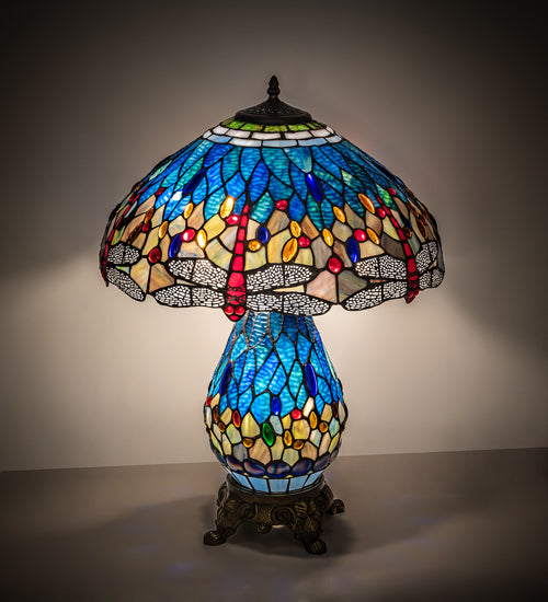 Meyda Tiffany Lighting 118840 Tiffany Hanginghead Dragonfly Table Lamp Lamp Bronze / Dark