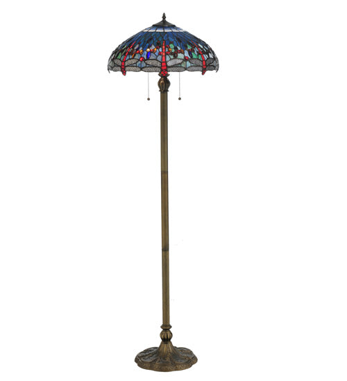 Meyda Tiffany Lighting 118843 Tiffany Hanginghead Dragonfly Floor Lamp Lamp Bronze / Dark