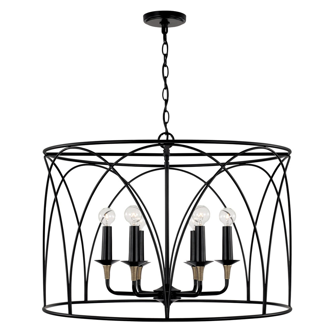 Capital Amara 345661KB Chandelier Light - Matte Black with Brass