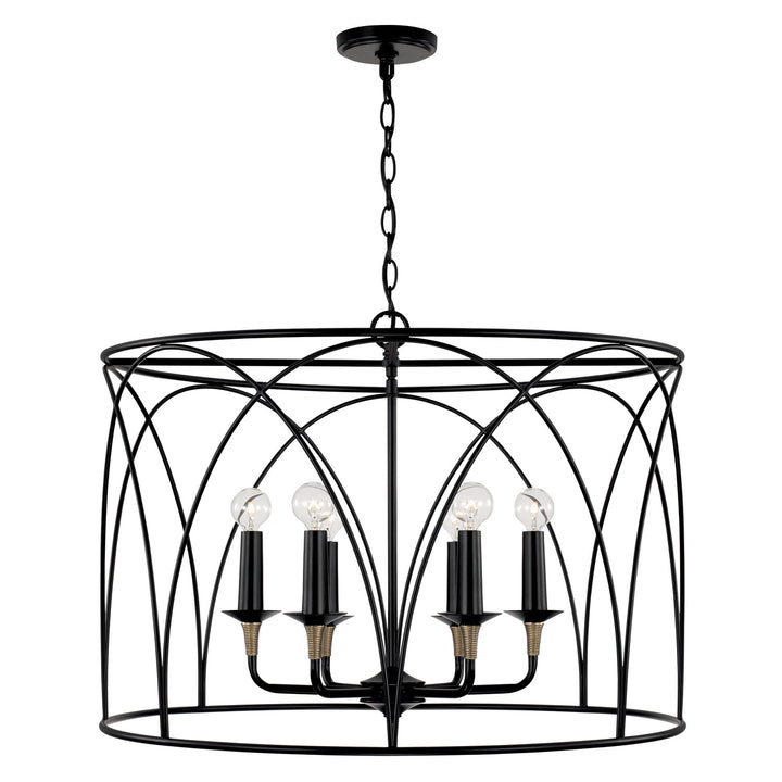 Capital Amara 345661KB Chandelier Light - Matte Black with Brass