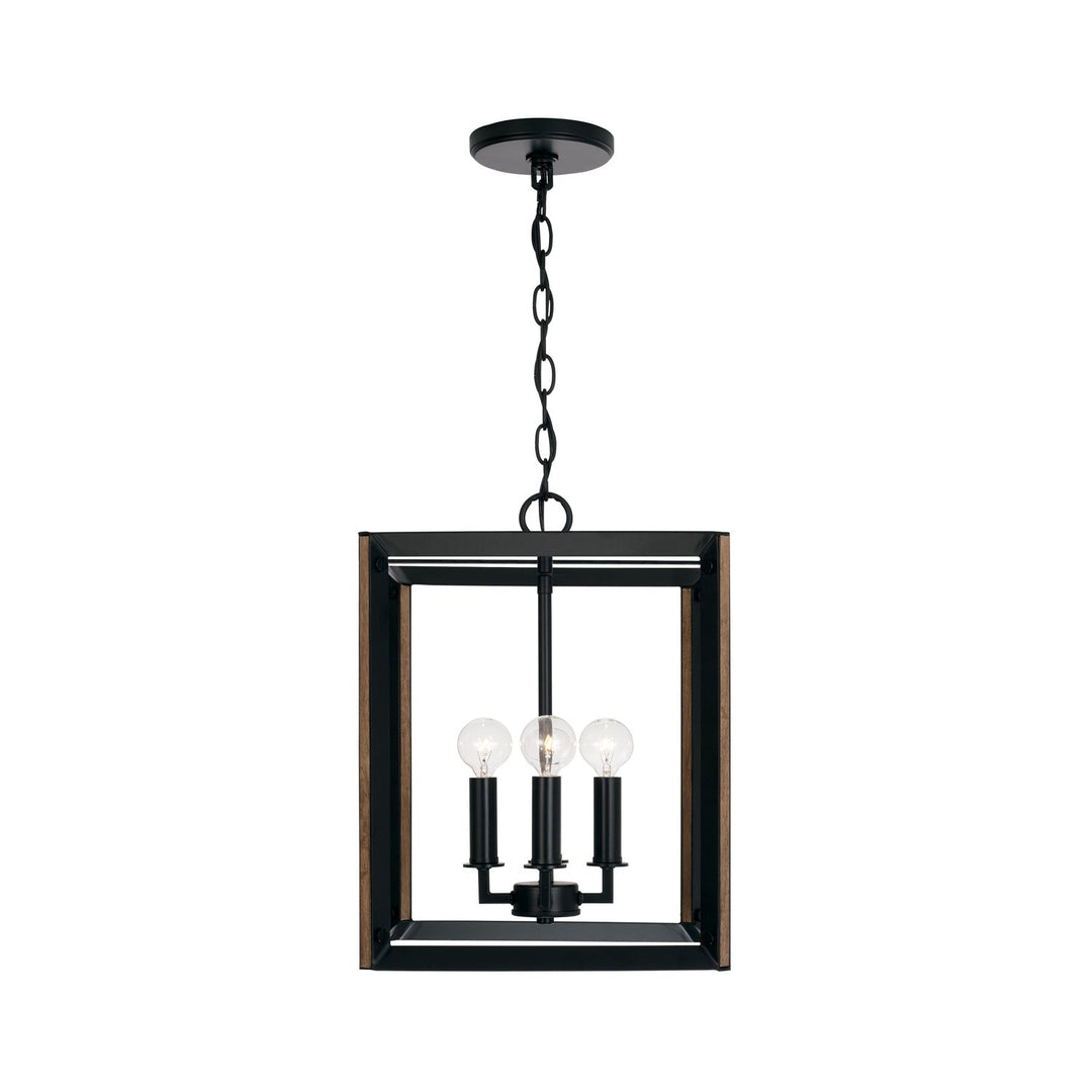 Capital Rowe 545441KD Pendant Light - Matte Black and Brown Wood