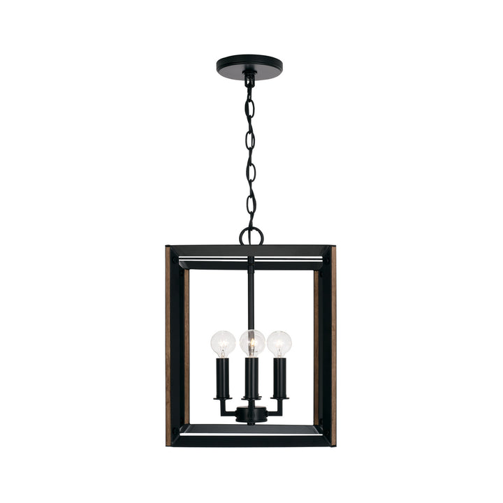 Capital Rowe 545441KD Pendant Light - Matte Black and Brown Wood