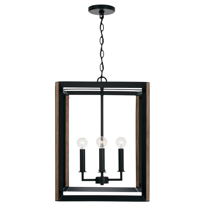 Capital Rowe 545442KD Pendant Light - Matte Black and Brown Wood