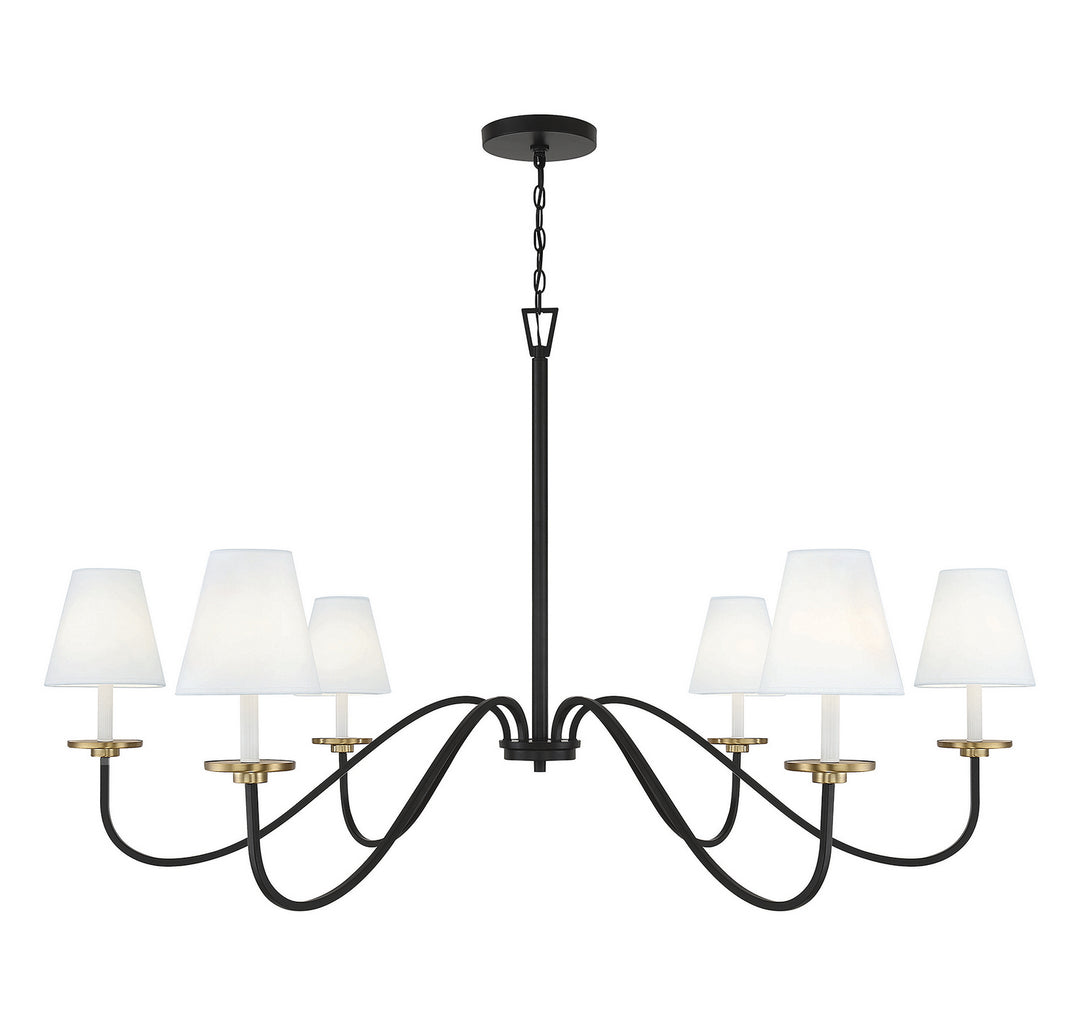 Meridian M100106BNB Chandelier Light - Black with Natural Brass Accents