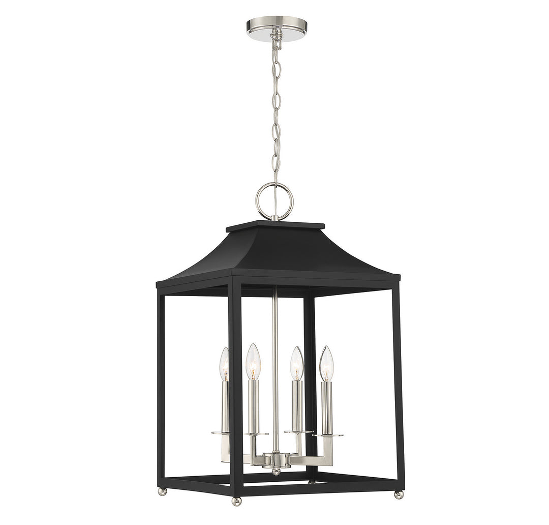 Meridian M30009MBKPN Pendant Light - Matte Black with Polished Nickel
