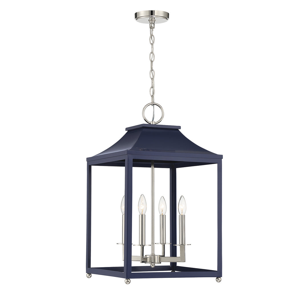 Meridian M30009NBLPN Pendant Light - Navy Blue with Polished Nickel