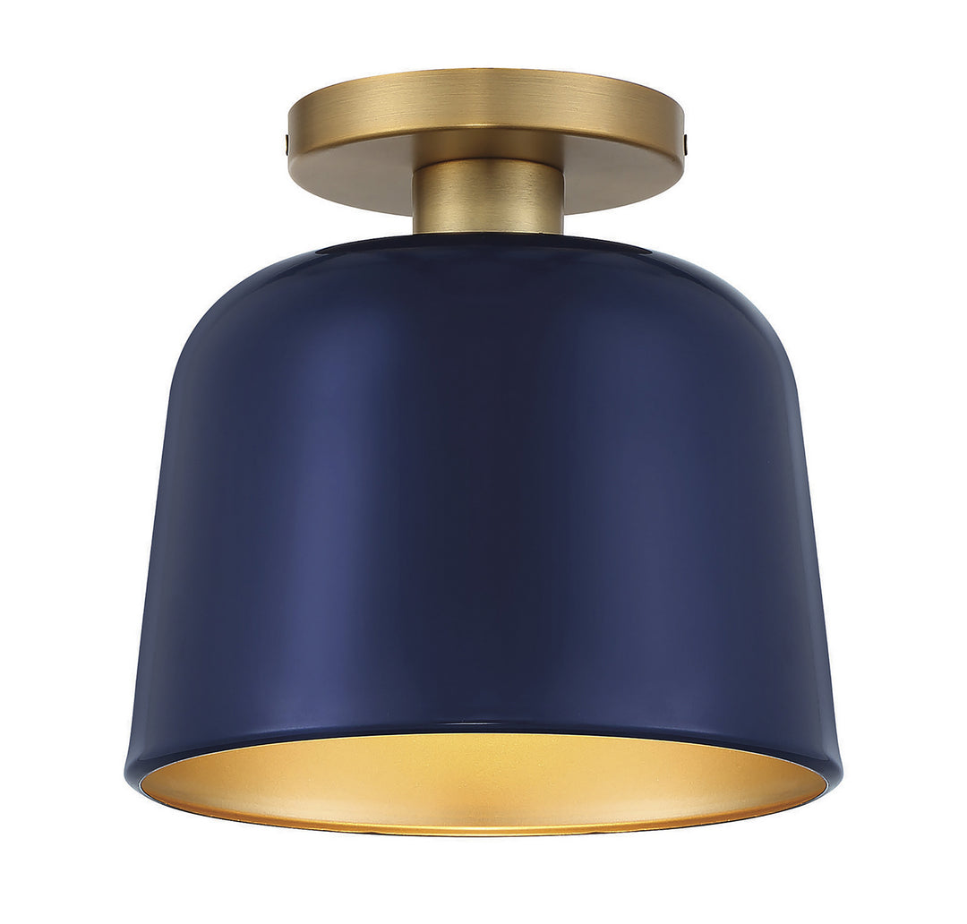 Meridian M60067NBLNB Ceiling Light - Navy Blue with Natural Brass