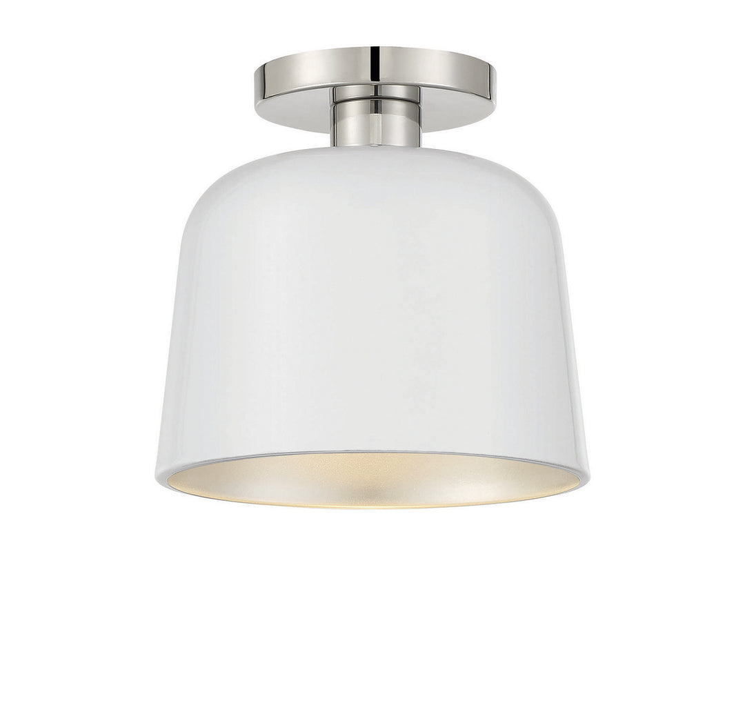 Meridian M60067WHPN Ceiling Light - White with Polished Nickel