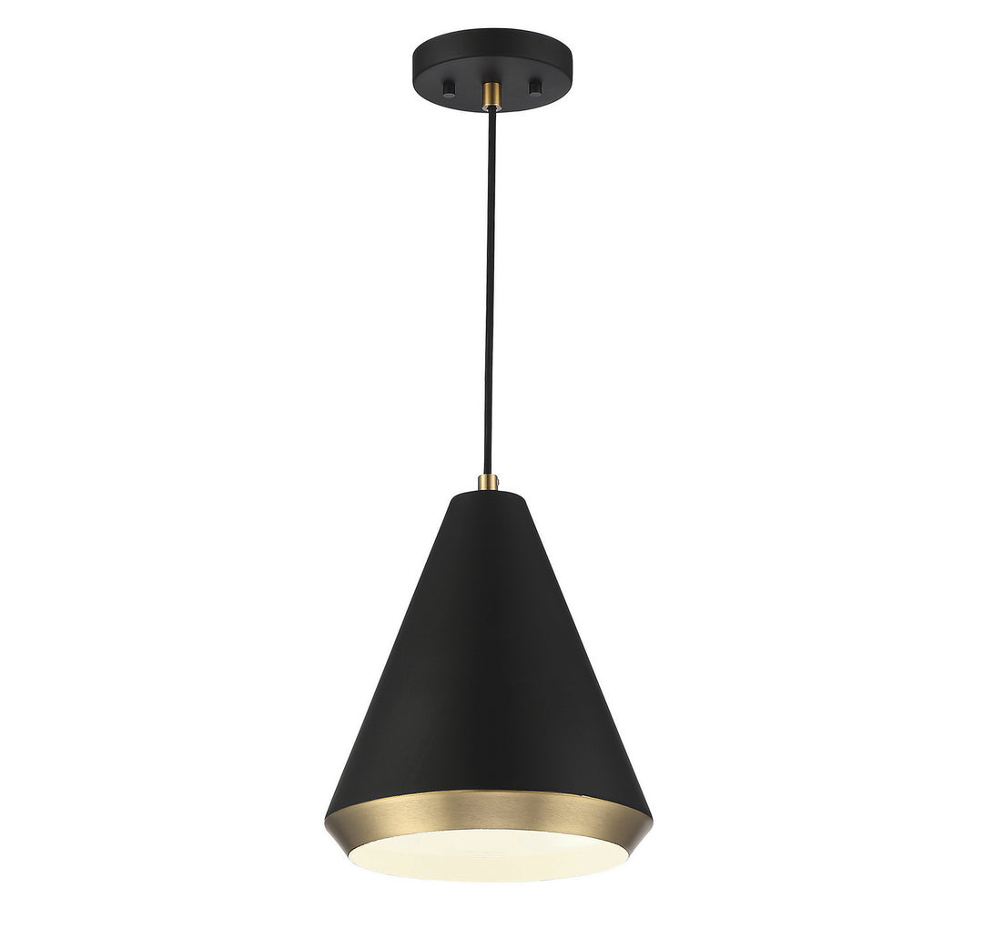 Meridian M70122MBKNB Pendant Light - Matte Black with Natural Brass