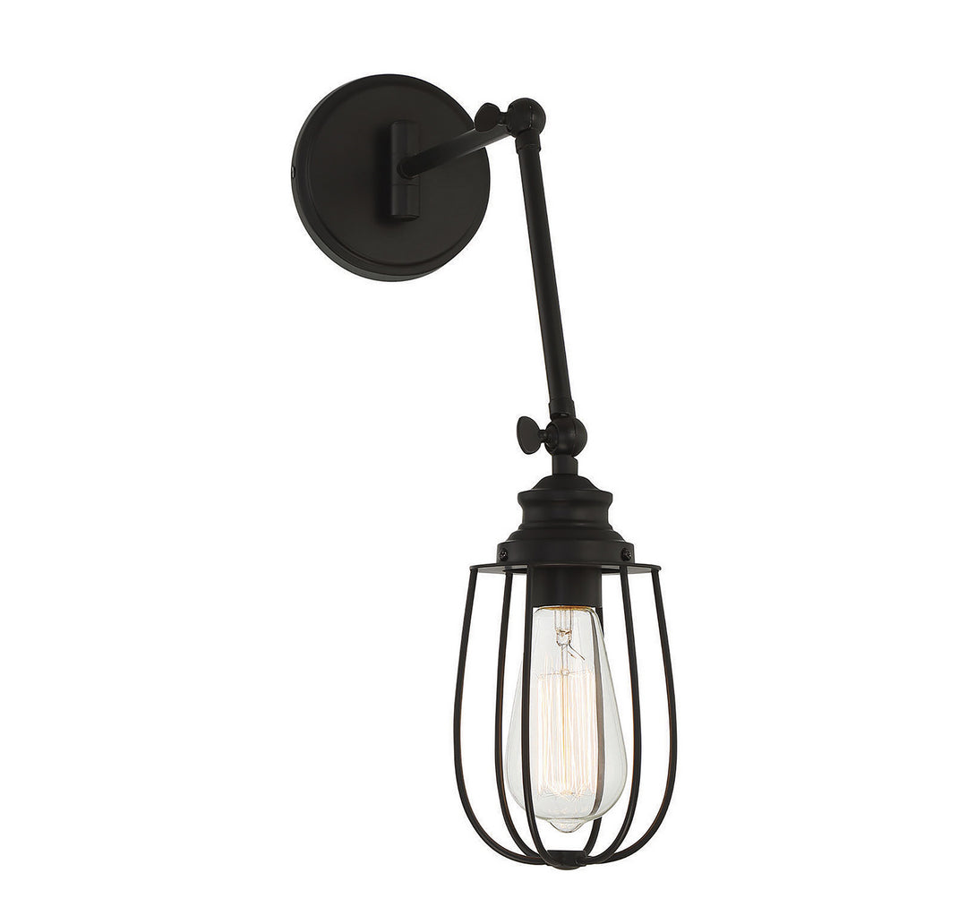 Meridian Lighting M90022MBK  One Light Wall Sconce Lamp Black