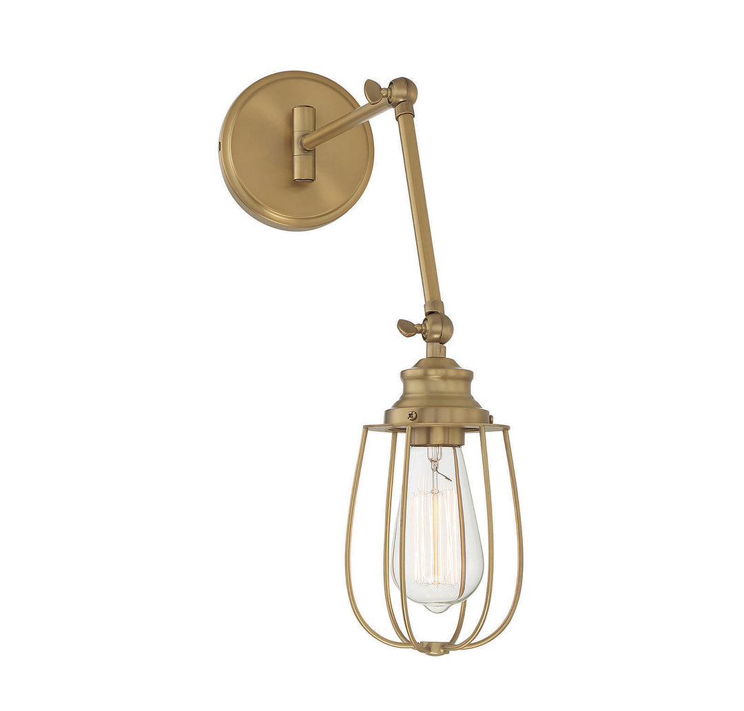 Meridian Lighting M90022NB  One Light Wall Sconce Lamp Brass