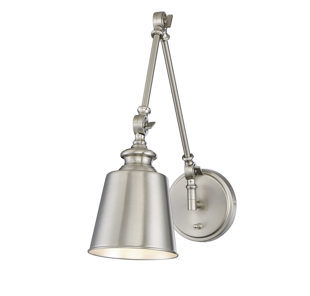 Meridian Lighting M90089BN  One Light Wall Sconce (Set Of 2) Lamp Pewter, Nickel, Silver