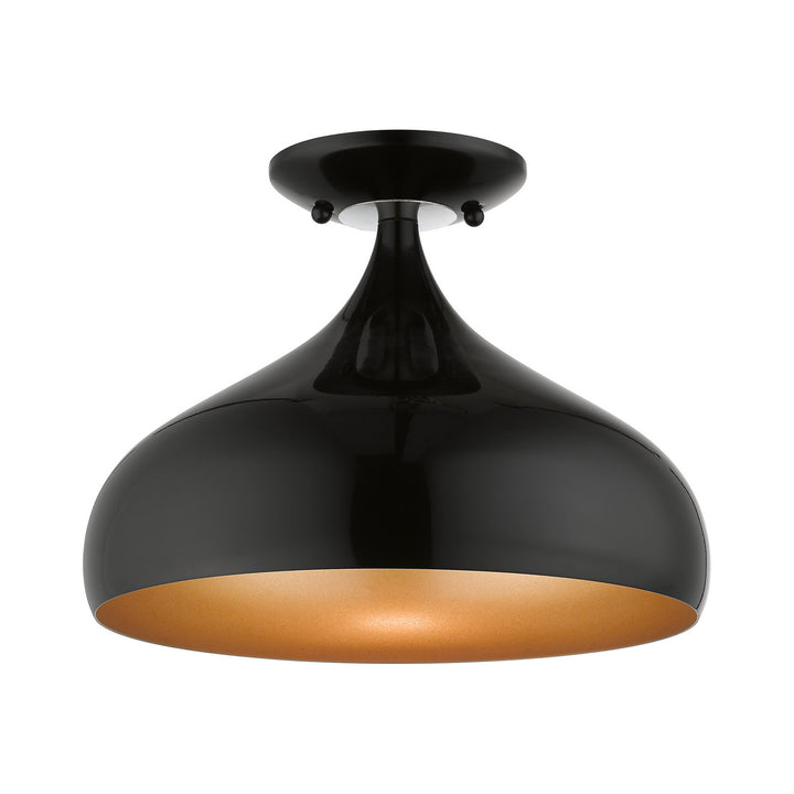 Livex Amador 41050-68 Ceiling Light - Shiny Black w/ Polished Chromes