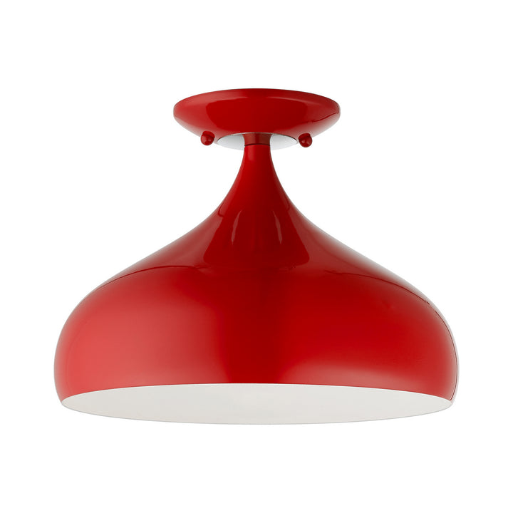 Livex Amador 41050-72 Ceiling Light - Shiny Red w/ Polished Chromes