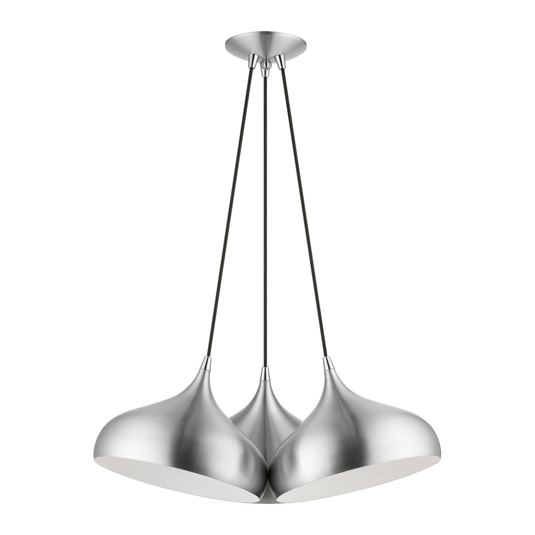 Livex Amador 41053-66 Pendant Light - Brushed Aluminum w/ Polished Chromes