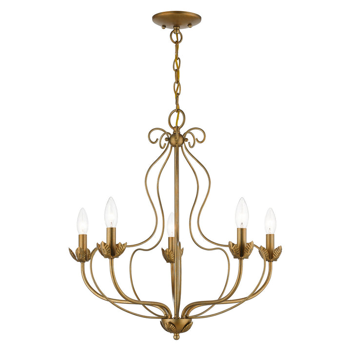 Livex Katarina 42905-48 Chandelier Light - Antique Gold Leaf