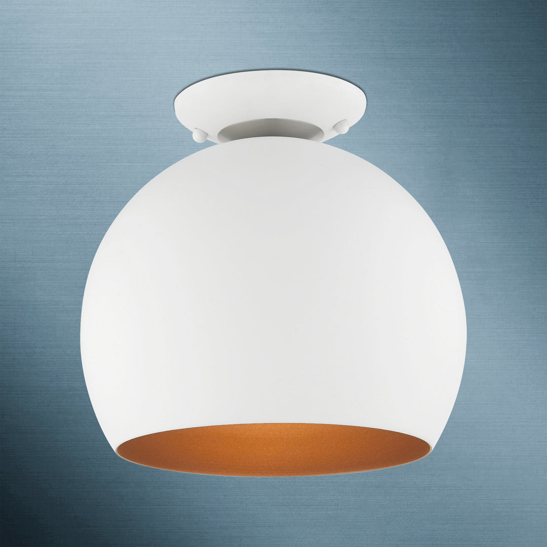 Livex Piedmont 43390-03 Ceiling Light - White w/ Brushed Nickels