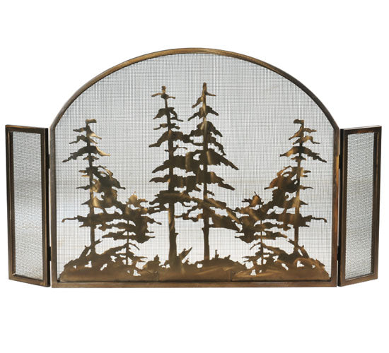 Meyda Tiffany Lighting 119082 Tall Pines Fireplace Screen Home Decor Copper/Antique/Verde