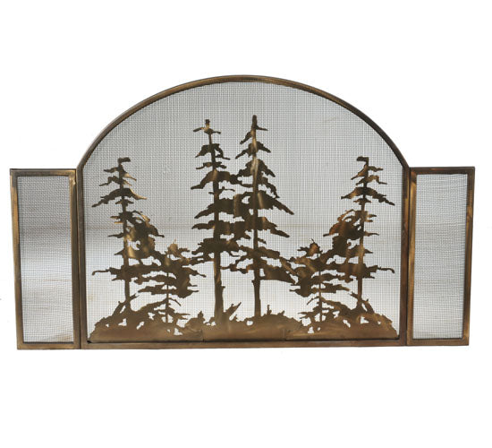 Meyda Tiffany Lighting 119082 Tall Pines Fireplace Screen Home Decor Copper/Antique/Verde
