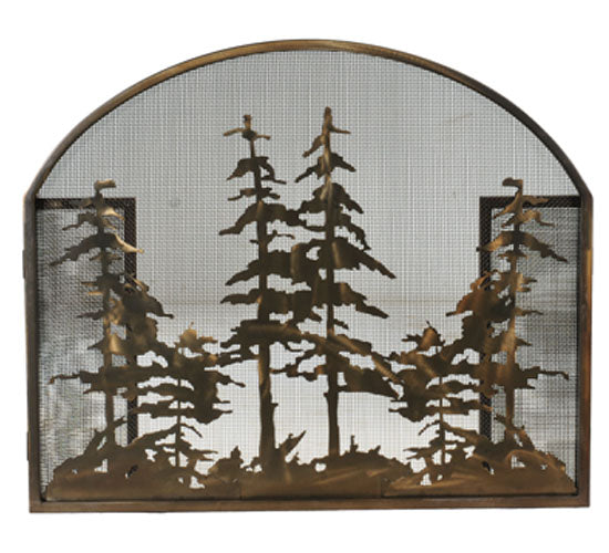 Meyda Tiffany Lighting 119082 Tall Pines Fireplace Screen Home Decor Copper/Antique/Verde