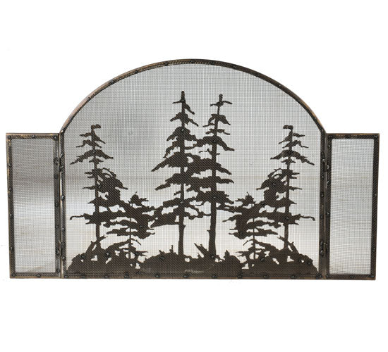 Meyda Tiffany Lighting 119082 Tall Pines Fireplace Screen Home Decor Copper/Antique/Verde