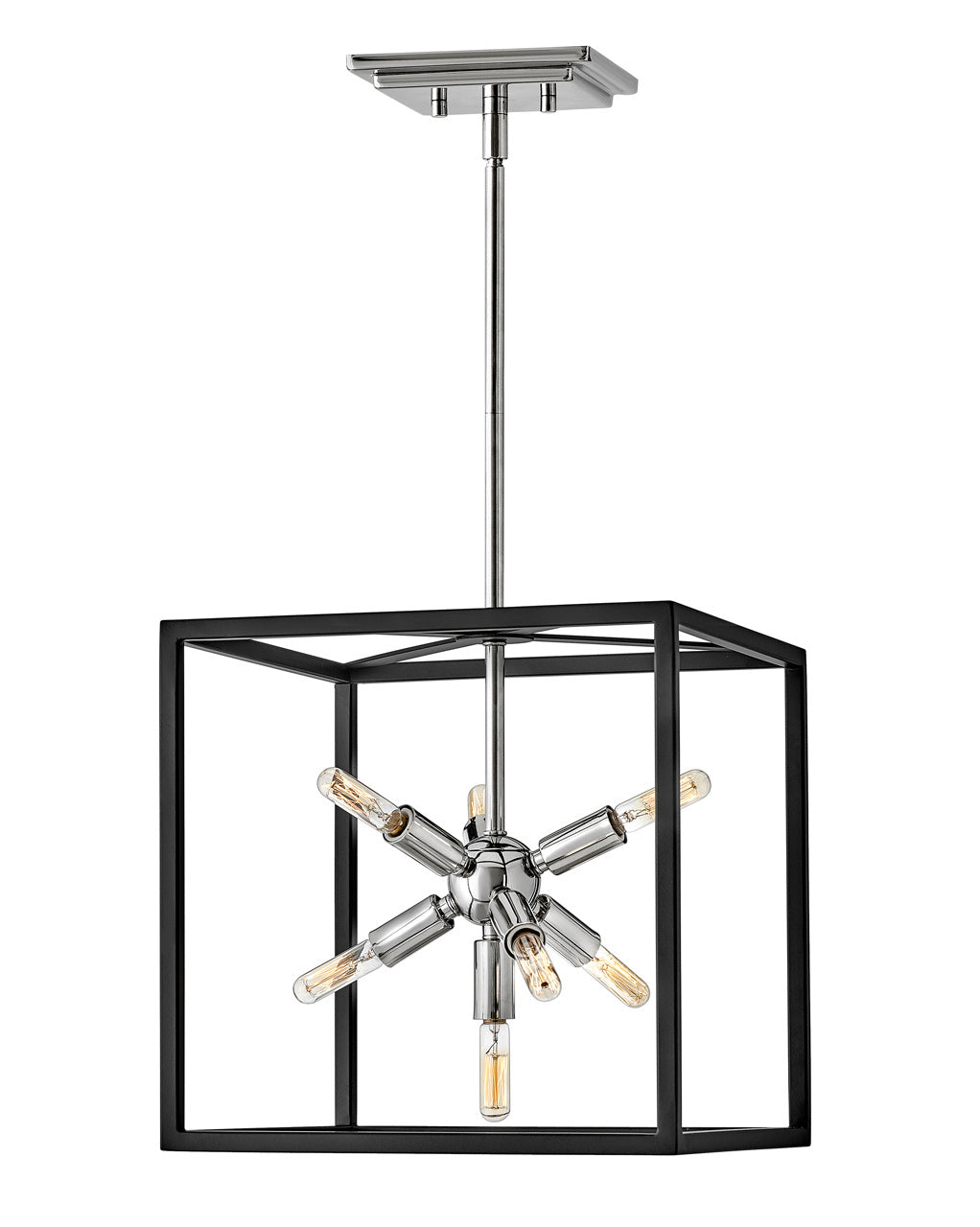 Hinkley Aros 46313BLK-PN Chandelier Light - Black with Polished Nickel accents