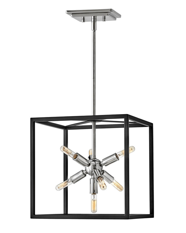 Hinkley Aros 46313BLK-PN Chandelier Light - Black with Polished Nickel accents