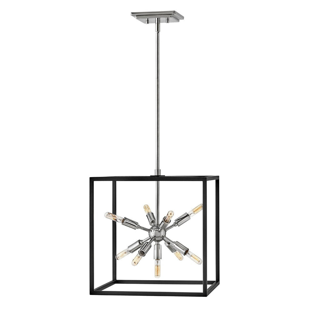 Hinkley Aros 46317BLK-PN Chandelier Light - Black with Polished Nickel accents