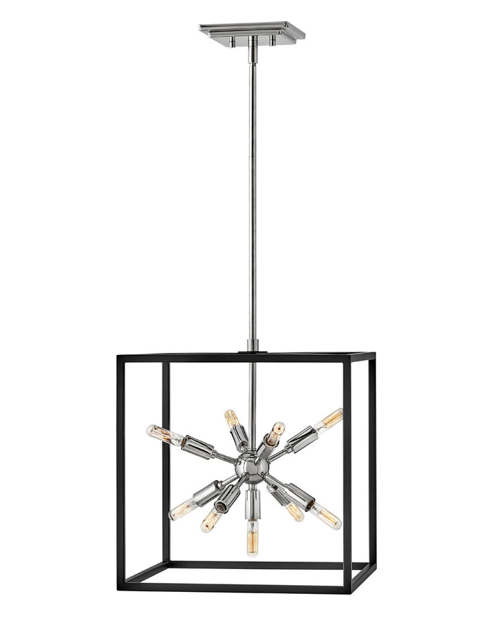 Hinkley Aros 46317BLK-PN Chandelier Light - Black with Polished Nickel accents