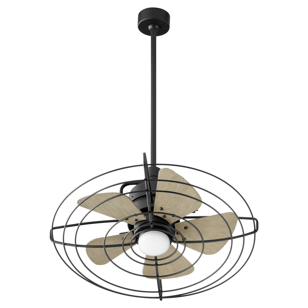 Quorum Bandit 22245-69 Ceiling Fan - Textured Black, Weathered Gray