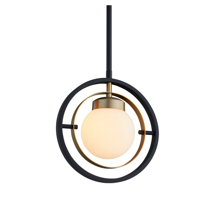 Quorum Nimbus 306-6980 Pendant Light - Textured Black W/ Aged Brass