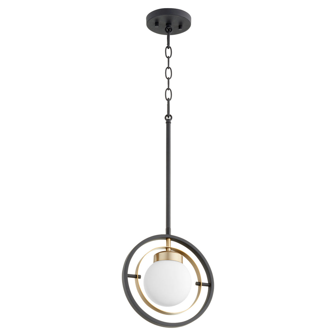 Quorum Nimbus 306-6980 Pendant Light - Textured Black W/ Aged Brass